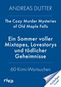 Text: "ANDREAS DUTTER", "The Cozy Murder Mysteries of Old Maple Falls", "Ein Sommer voller Mixtapes, Lovestorys und tödlicher Geheimnisse", "60 Krimi-Wortsuchen", "riva", "Vorläufiges Cover". Blauer Hintergrund.