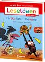 "Fertig, los ... Banane!" von Suzanne Lang und Max Lang. Ein lustiger Affe greift nach Bananen, begleitet von einem Vogel.