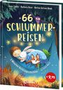 "66 Schlummer-Reisen" steht in großen Buchstaben. Unten kauert ein Kind mit einem Hasen. Eine Eule sitzt oben rechts.