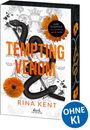 "Tempting Venom", dunkle Schlange um einen Dolch, orange Blume und Label "Ab 18 Jahre".