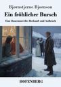 "Ein fröhlicher Bursch" von Bjørnstjerne Bjørnson, eine Schneeszene: Personen am Fenster, zwei draußen. "HOFENBERG".