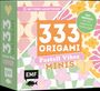 „333 ORIGAMI“, „Pastell Vibes MINIS“, „Das Original mit 333 Papieren“, farbenfrohe Blumenmuster in Pastell.