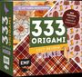 "333 Origami Cosy Britain Minis", "Mit Video-Anleitungen", "EMF". Ein buntes Cover mit Blumen- und Kleidungsdesigns.