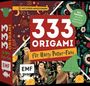 „333 Origami für Harry Potter-Fans“, „Mit Video-Anleitungen“. Illustration mit Eulen, Blumen, und faltbarer Krone.