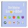 „Die kleine Emoji-Bibel“ von Simone und Sarah Paganini. Verschiedene Emoji-Symbole darunter, wie Engel, Erde und Schlange.