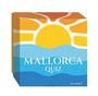 "MALLORCA QUIZ" in großen Buchstaben, darunter "ars vivendi". Illustration einer gelben Sonne über blauen Wellen.