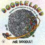 "Doodleland: Ausmalen und Entspannen im Doodle-Style!" Bunte, komplexe Illustration voller kleiner, fantasievoller Zeichnungen.