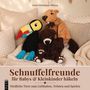"Schnuffelfreunde für Babys & Kleinkinder häkeln. Niedliche Tiere zum Liebhaben, Trösten und Spielen." Gehäkelte Tiere auf Kissen.