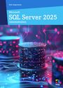 „Microsoft SQL Server 2025 Administration“ von Dirk Angermann auf blauem Hintergrund, abstraktes Datenbankmotiv.