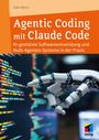 Titel: "Agentic Coding mit Claude Code". Roboterhand zeigt auf Bildschirm mit Code. Mitp-Logo unten rechts.