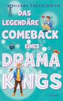 „Das legendäre Comeback eines Drama Kings“ steht auf türkisem Hintergrund mit gezeichneten Figuren und Filmthemen.