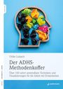 „Der ADHS-Methodenkoffer“, Ulrike Lukasch, Techniken und Visualisierungen, Buchcover mit farbigem Origami und Kopfrahmen.