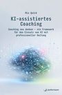 "Mia Quick: KI-assistiertes Coaching. Netzwerk-Illustration mit leuchtenden Punkten auf hellem Hintergrund. Logo: Junfermann."