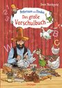"Pettersson und Findus. Das große Vorschulbuch". Ein bärtiger Mann und eine Katze basteln an einem Holzhuhn.