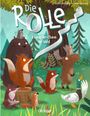 Text: "Die Rolle: Klopapier-Chaos im Wald." Illustration mit Tieren im Wald, ein großes Klopapier rollt durch die Szene.
