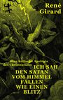 Der Text "Ich sah den Satan vom Himmel fallen wie einen Blitz" ist Teil eines Gemäldes mit geflügelten Wesen und Blitzen.