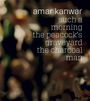 Texte: "amar kanwar, such a morning, the peacock’s graveyard, the charcoal man". Hintergrund unscharf und abstrakt.
