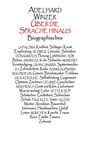 Adelhard Winzer: Über die Sprache hinaus, Buch