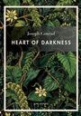 "Joseph Conrad: Heart of Darkness, LIWI Verlag." Illustration von dichter Pflanzenwelt mit großen Blättern und Blüte.