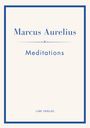 Marcus Aurelius, Meditations, LIWI VERLAG. Schlichte Buchcovergestaltung mit blauem Rahmen.