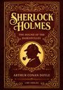 "Sherlock Holmes: The Hound of the Baskervilles. Arthur Conan Doyle. Liwi Verlag." Goldene Verzierungen, Sherlock-Profil.