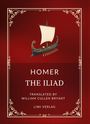 "Homer The Iliad, translated by William Cullen Bryant, LIWI Verlag." Ein Schiff auf rotem Hintergrund mit dekorativem Rahmen.