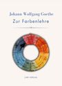 "Johann Wolfgang Goethe, Zur Farbenlehre, LIWI VERLAG." Ein bunter Farbkreis mit handschriftlichen Notizen.