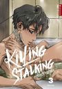 „Killing Stalking Perfect Edition 3 KOOGI“. Illustration eines nachdenklichen Mannes in einer Badewanne.