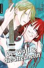 „Der Wolf & die Streunerin“, Band 3 von Mitsubachi Miyuki. Zwei Personen umarmen sich mit einer E-Gitarre.