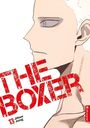 "The Boxer" in großen roten Buchstaben, "13 Jihun Jung" darunter. Profil eines starren Gesichts mit blonden Haaren.