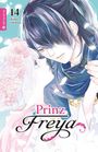 Text: "Prinz Freya", "14", "Keiko Ishihara", "altraverse". Illustration: Mann hält Frau mit Blumenkranz in innigem Blickkontakt.