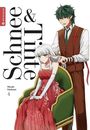 „Schnee & Tinte“, Miyuki Unohana, 4. Zwei stilvolle Animefiguren, eine Frau im roten Kleid sitzt auf einem grünen Sessel.