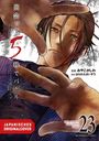 "Jap. Originalcover", "5", "23". Illustration eines Mannes mit langen Haaren und blutverschmiertem Gesicht, Hände im Vordergrund.