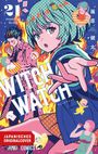 „WITCH WATCH“, „21 PHANTOM BLAZE“. Buntes Manga-Cover: Mädchen mit grünem Haar, leuchtende Farben und Flammen.