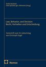 Oberer Text: "Stefan Bechtold, Indra Spiecker gen. Döhmann [Hrsg.]". 
Mittlerer Text: "Law, Behavior, and Decision". 
Unten: "Nomos" mit Logo.
