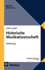 "Historische Musikwissenschaft: Einführung" von Julian Caskel, mit Verlag "Nomos" und "Georg Olms". Rechtecke in Blau und Gelb.