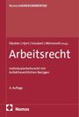 Text: Nomos HANDKOMMENTAR. Däubler, Hjort, Schubert, Wolmerath [Hrsg.] Arbeitsrecht. 6. Auflage. 
Rotes Cover mit weißem Text.