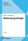 "Studienkurs Medien & Kommunikation", "Naderer | Wulf | Rieger", "Medienpsychologie", "2. Auflage", "Nomos". Blaues geometrisches Design.