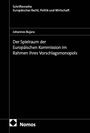 Text: "Der Spielraum der Europäischen Kommission im Rahmen ihres Vorschlagsmonopols." Buchcover mit schwarzem Hintergrund.