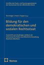 Text oben: "Schriften des Praxis- und Forschungsnetzwerks". Mittig: Buchtitel über Bildung und Rechtsstaat. Unten: "Nomos"-Logo.