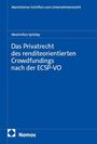 Buchtitel: "Das Privatrecht des renditeorientierten Crowdfundings nach der ECSP-VO" von Maximilian Spitzley. Logogestaltung unten links.
