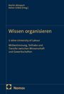 "Wissen organisieren. 5 Jahre University of Labour. Mitbestimmung, Teilhabe und Transfer zwischen Wissenschaft und Gewerkschaften." Oben die Herausgeber: Martin Allespach, Rainer Gröbel. Unten ein Nomos-Logo. Cover in Dunkelblau.