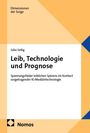 "Leib, Technologie und Prognose" von Julia Sellig, Thema: KI-Medizintechnologie. Gelbe und blaue geometrische Formen, Nomos-Logo.