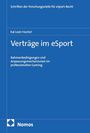 Auf blauem Hintergrund steht: "Verträge im eSport". Oben "Schriften der Forschungsstelle für eSport-Recht", darunter "Kai Leon Huchel". Unten "Nomos"-Logo.