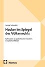 Titel: Hacker im Spiegel des Völkerrechts. Beige geometrische Buchcovergestaltung. Logo von Nomos unten links.