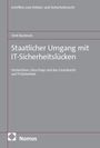 Buchtitel: "Staatlicher Umgang mit IT-Sicherheitslücken". Autor: Emil Buntrock. Verlag: Nomos. Grau-weißer Hintergrund.