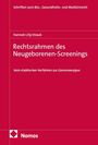 „Rechtsrahmen des Neugeborenen-Screenings“ von Hannah Lilly Straub, Nomos Verlag. Rotes Cover, schlichtes Design.