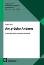 Titel: Ansprüche Anderer. Autor: Sergej Seitz. Thema: Politische Philosophie der Alterität. Verlag: Nomos. Schlichtes geometrisches Design.