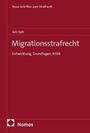 Covertext: "Neue Schriften zum Strafrecht", "Aziz Epik", "Migrationsstrafrecht: Entwicklung, Grundlagen, Kritik". Rotes Design.