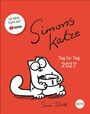 "Simons Katze. Tag für Tag 2027. 1,6 Mrd. Fans auf YouTube. Simon Tofield. Illustration einer Katze mit Futternapf."